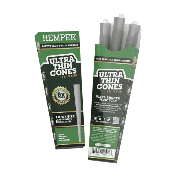 Hemper Ultra Thin Cones 1 1/4 Size 6ct (24/Pack) [DROPSHIP]