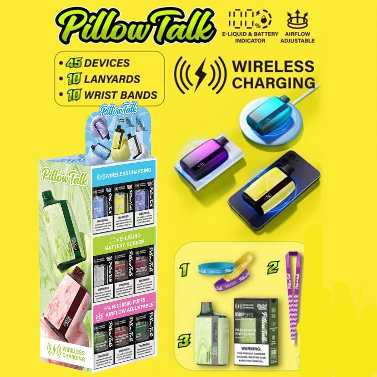 Pillow Talk Wireless Charging Disposable Mini Display Starter Kit (45/Pieces) [DROPSHIP]