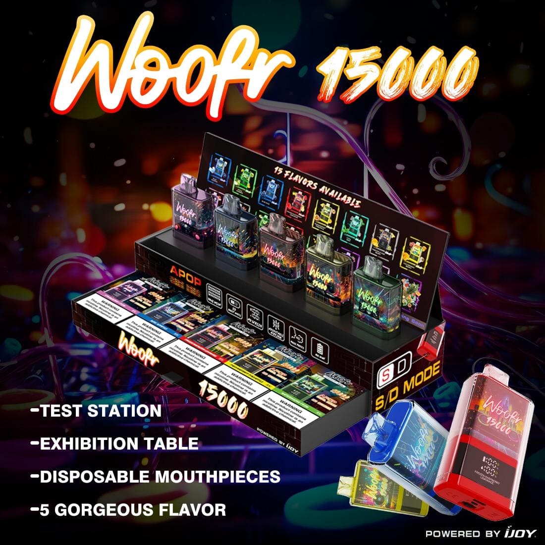 Woofr 15000 Disposable Testing Station (5/Pack)